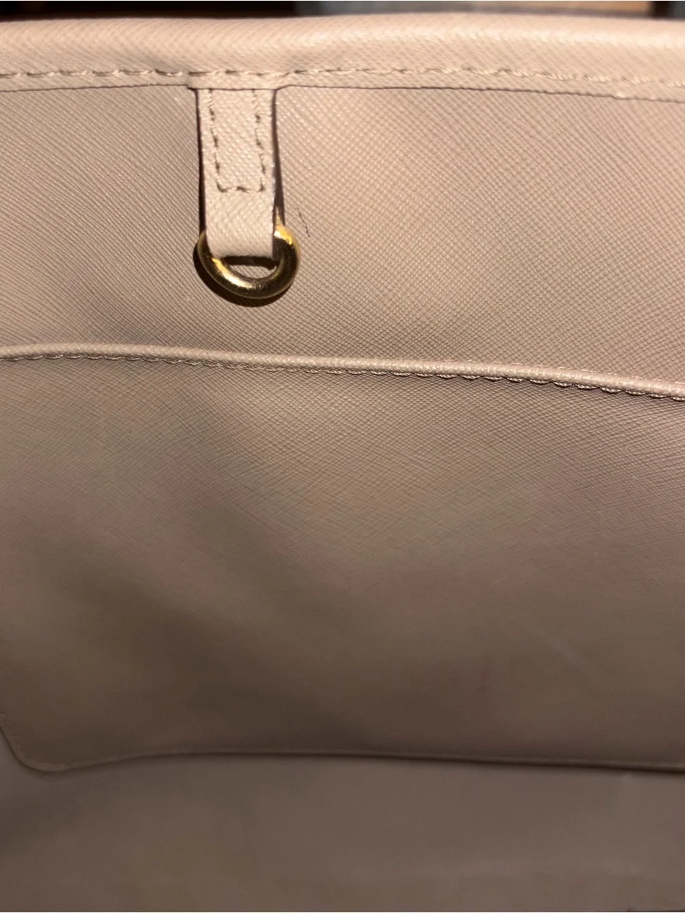 Michael Kors Taupe Saffiano Leather Tote with Gold Hardware